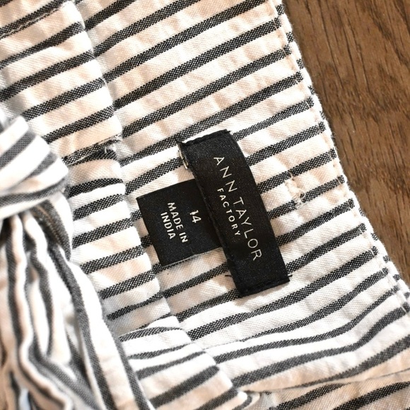 Ann Taylor High Waist Striped Shorts - Picture 4 of 6